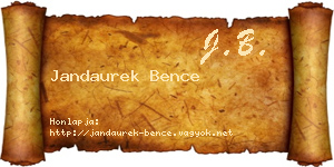 Jandaurek Bence névjegykártya